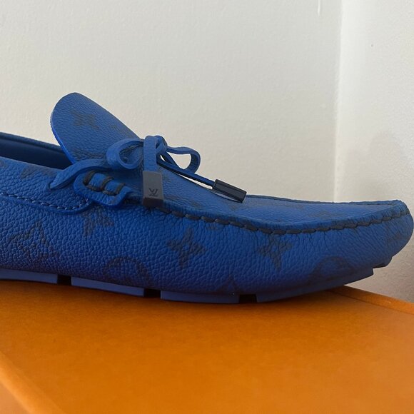 Louis Vuitton Blue Monogram Driver Moccasins – 1AAQ02 – Excellent Condition - Picture 3 of 13